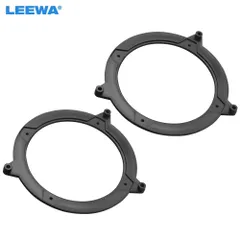 LEEWA ブラック 5 インチカースピーカースペーサー 専用フロント＆リアスピーカーマット BMW3  E46  1999-2005 アダプターホルダーリング