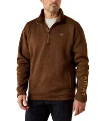 アリアト メンズ アウター ニット・セーター フリース Ariat Caldwell Long Sleeve 14 Zip Fleece Pullover Brown ブラウン