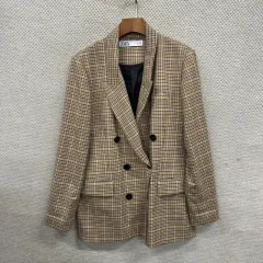ZARA ザラ カジュアル ダブルボタン ブレーザー ジャケット L A04222