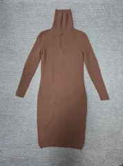 ハンサム LANVIN ゴージ ニット ONE PIECE ウール100% ONE PIECE ブラウン