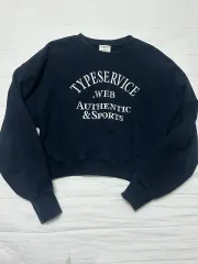 (送料込み)TYPESERVICE クロップド ネイビースウェット