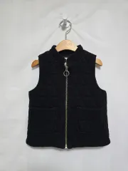 ブラック キルティング ポケット ベスト キッズ 3-4歳 1210