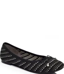 ミートゥー レディース シューズ パンプス メッシュ Me Too Saylor Dotted Mesh Ballet Bow Flats BlackIvory Dots アイボリー