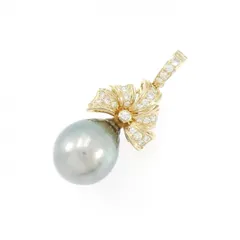 K18YG 黒蝶パール ペンダント