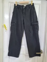 冬用 起毛 カーゴ コットン ストレート ワイドパンツ 状態良好 28まで