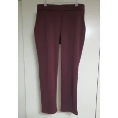 ワイン色 ストレッチ ストレートパンツ レディース 66-77サイズ