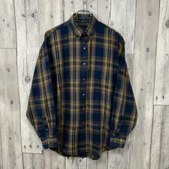 OLD VAN HEUSEN 90s ヴァンヒューゼン KHAKI CLASSICS 長袖 ボタンダウン チェック シャツ メンズ M サイズ