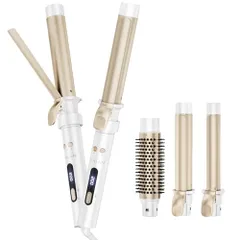 ANLAN オートカールアイロン コテ 自動＆手動両用 38mm/32mm/25mm スタイリング 120℃?200℃ 5段階温度調節 女性 一台三役 100V-240V海外対応 PSE認証済み 1時間自動オフt 88a64d47