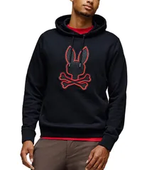 サイコバニー メンズ アウター パーカー・スウェット 刺繍 Psycho Bunny Sayer Embroidered Hoodie Black ブラックのサムネイル