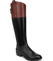 サムエデルマン レディース シューズ ブーツ・レインブーツ トール カラーブロック レザー Sam Edelman Penny Colorblock Leather Tall Riding Boots BlackStable Brown ブラック