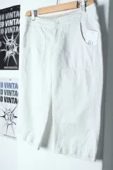 W(L-XL) THE NORTH FACE ザノースフェイス ハーフパンツ パンツ 白 コットン-1DB7