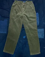 90s ポロラルフローレン ツータック コーデュロイ アンドリュー パンツ 34 オリーブグリーン