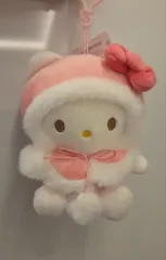 ハローキティ ピンク 冬 ケープ ぬいぐるみ キーホルダー