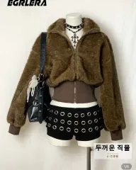 Shein シーイン ファーアウター ファージップアップ ファージャケット