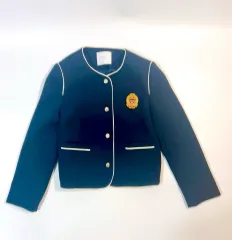スクールガール룩／ノーカラー ネイビー シングル ジャケット 55