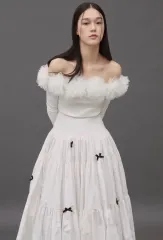 THETIS フラワー オフショルダー トップス