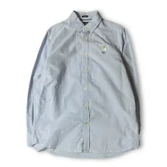 WHO.A.U フーアーユー スカイブルー 長袖 CHECK シャツ ルーズフィット L