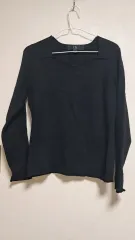 VERA WANG Vネック 長袖 ブラック ニット 90