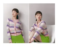 新品 THE AtG アーガイル柄 ニット カーディガン