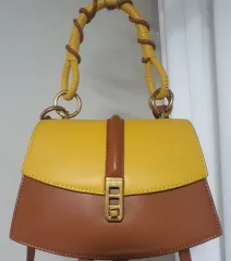 CHARLES & KEITH チャールズアンドキース イエロー ブラウン トップハンドル クロスバック