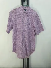 ポロラルフローレン シャツ 半袖 CHECK シャツ ピンク ブルー s