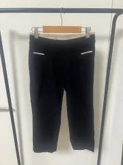 ブラック 7分 コットン パンツ 5402