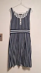 HAZZYS へジス ネイビー ストライプ ノースリーブ ONE PIECE 66