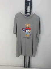 ポロ ラルフローレン 半袖Tシャツ クマ ぬいぐるみ クマ ラウンドTシャツ グレー XL