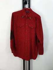 ポロ ラルフローレン ウェスタン シャツ レッド CHECK フランネル 長袖 シャツ エルボー パッチ