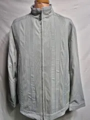 グレー ストライプ メンズ ジップアップ ジャケット 105