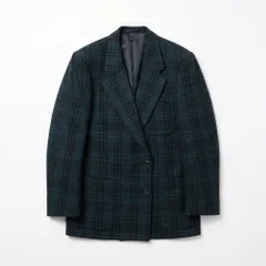 [D-3] チェック柄 テーラードジャケット グリーン系
