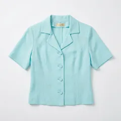 [G-16] 【古着】ライトブルー 半袖襟付きシャツ