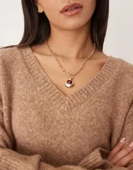 マンゴ レディース アクセサリー ネックレス・チョーカー・ペンダントトップ レース Mango Tbar necklace GOLD ゴールドのサムネイル