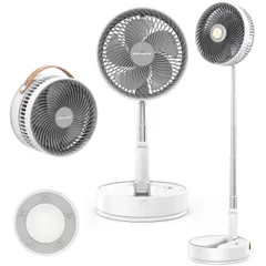 KEYNICE 扇風機 折りたたみ リビング 卓上 首振り DCモーター USB充電式 コードレス 伸縮式 静音 リモコン付き タイマー機能 7200mAh大容量 高さ調節 4段階風量 小型 コンパクト 収納便利 節電 省エネ 熱中症対策 アウトドア キ222