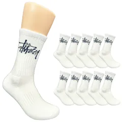 23,000円 10足 ユニセックス STUSSY ステューシー スポーツ ダブルソール (白 ミドル丈)