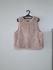 フリース ファー ベスト アイボリー レディース