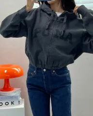 (WOMEN)プーマ クロップド フーデッド -M1476