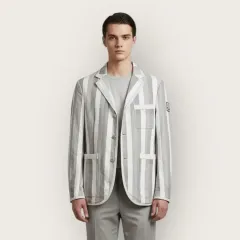 2/ モンクレールXトム・ブラウン ガンマブルー シルバー ブレーザー ジャケット