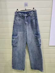 ヴィンテージ ウォッシュ カーゴ デニム パンツ S-M A40329