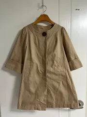 (日本 ヴィンテージ) トレンチ ジャケット ベージュ 季節の変わり目 アウター 綿100％