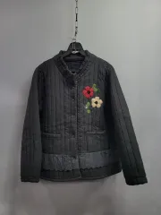 77) 花刺繍キルティングレースジャケット