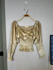 新商品) Mill studio Tour Velvet スクエアネック ブラウス 冬コーデ パーティー衣装