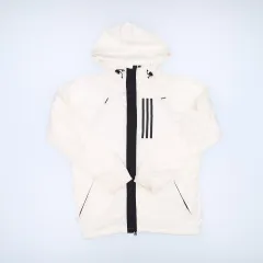 XL アディダス ヴィンテージ 3本線 ロゴ フード ウィンドブレーカー ジャケット 0115J