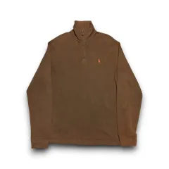 Polo Ralph Lauren ブラウン コットン ハーフジップ コットン ニット