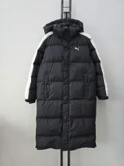 プーマ ブラック ダックダウン ロング丈 ダウンジャケット アウター