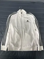 アディダス 白 3本線 トラックジャージ