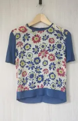 サルヴァトーレ・フェラガモ フラワー プリント 半袖 ブラウス