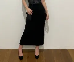 ユニクロ 麻 U クロップド ニット スカート M/L