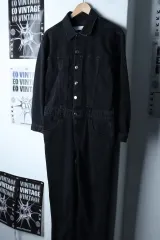 (S) IRO ジップアップ ウィンドブレーカー アウター ジャケット オールインワン デニム ブラックデニム トラッカー-16E48