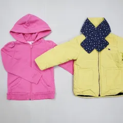 ブルードッグ アウター マフラー セット / ピンク 弱起毛 フード ジップアップ (110)